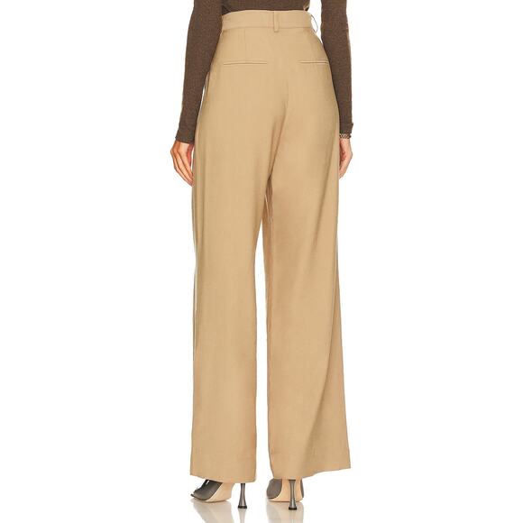 NONchalant Label Fabi Wide Leg Pants Trouser High Rise Pleated Front Camel Sz XS - Picture 2 of 11
